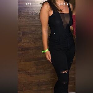 Black open back body suit